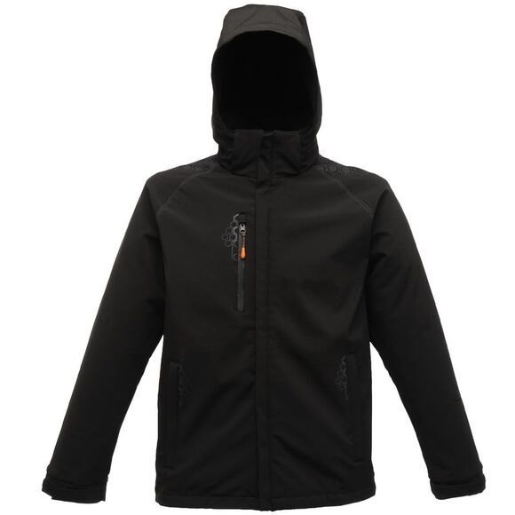 Regatta Mens X-Pro RepellerSoftshell Zip up Jacket (water Repellent) / Black